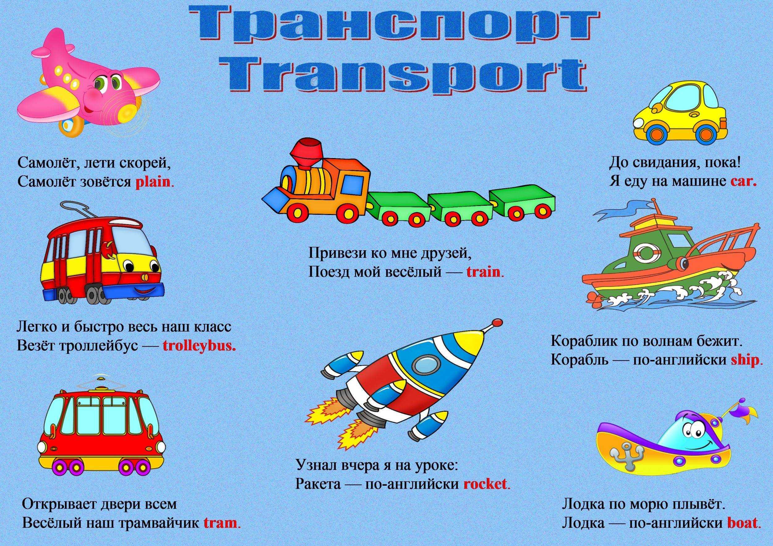 Загадки о транспорте для детей 6-7 лет с ответами