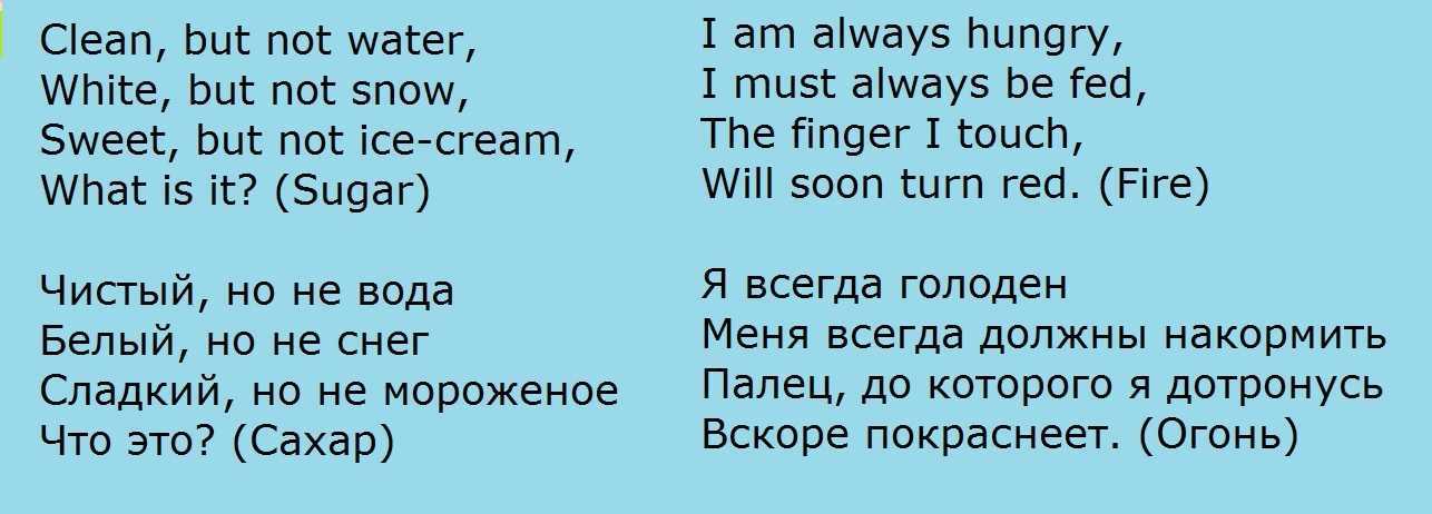 Загадки на английском языке — лучшая подборка для детей…