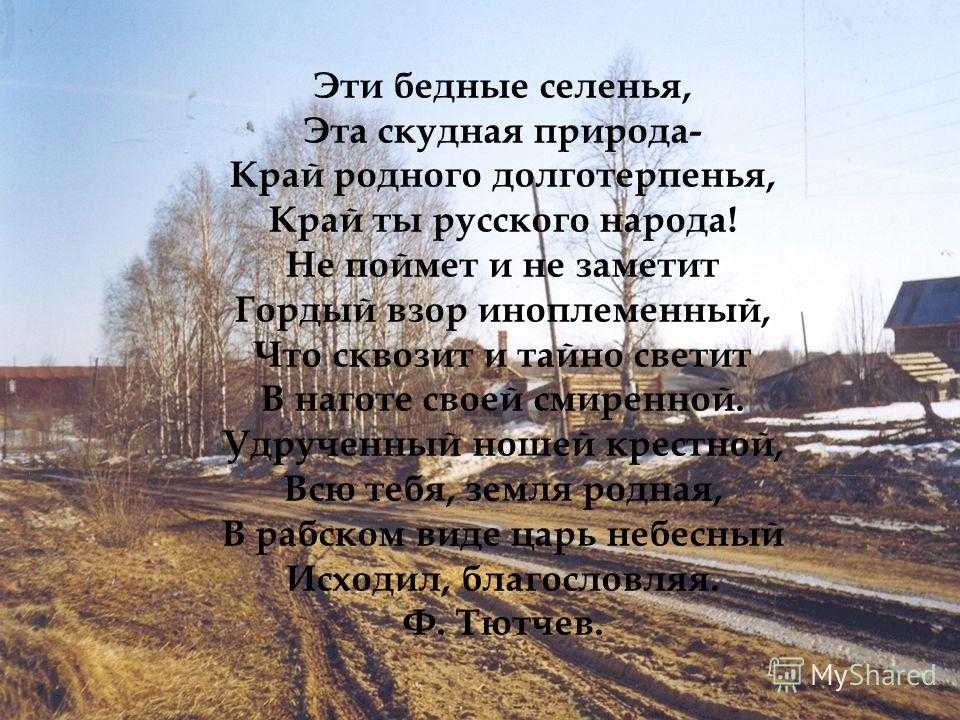 Эти бедные селенья анализ - пример творческой работы