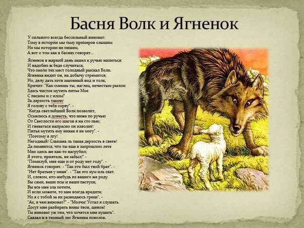 Басня волк и ягненок - и. крылов | читать текст (слова), слушать, мультик басни | мораль и суть