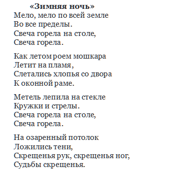 Анализ произведения «зимняя ночь» (борис пастернак) | литерагуру