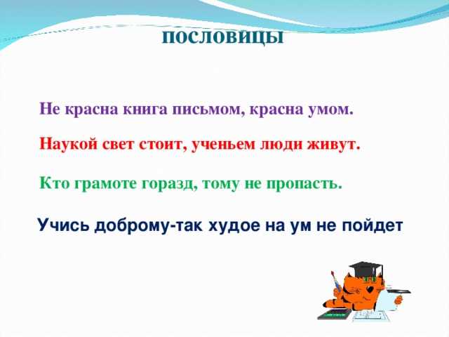 Рассказ с использованием пословиц об учении